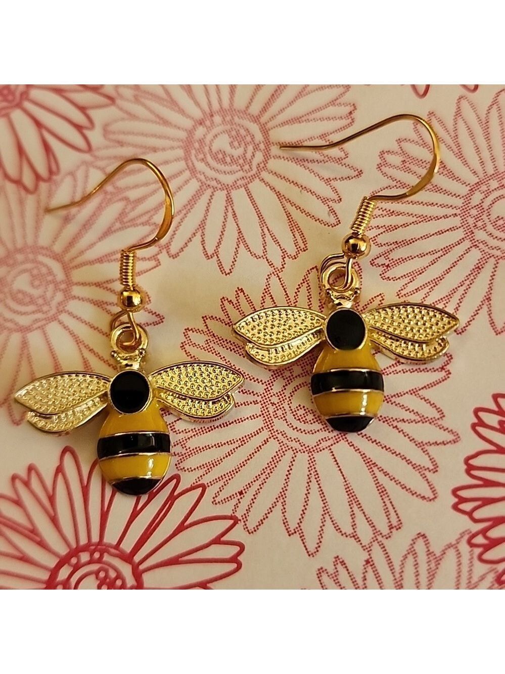 HONEY Bee EARRINGS Simulated Diamonds 925S Posts